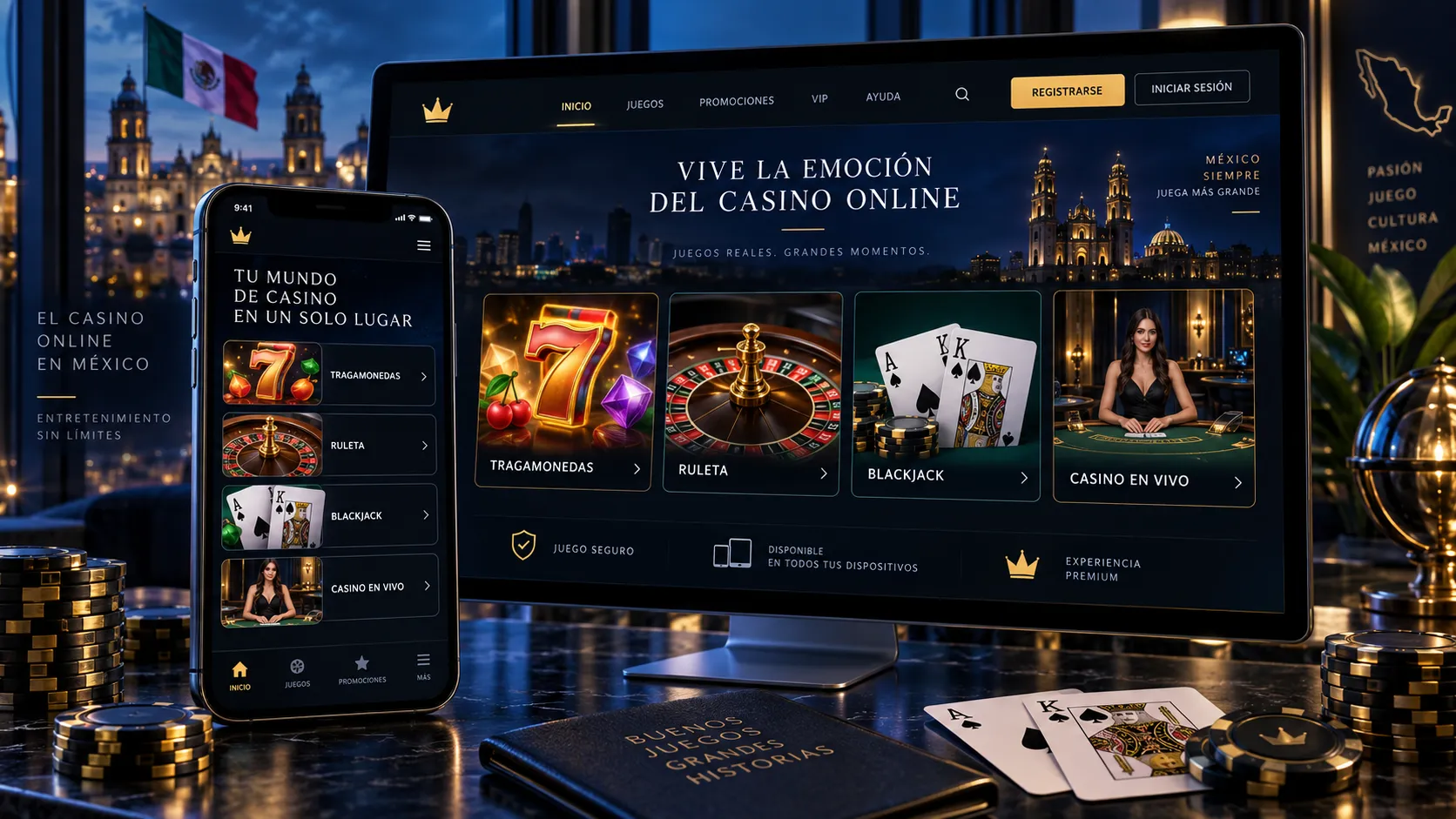 Interfaz de casino online con diferentes tipos de juegos para comparar