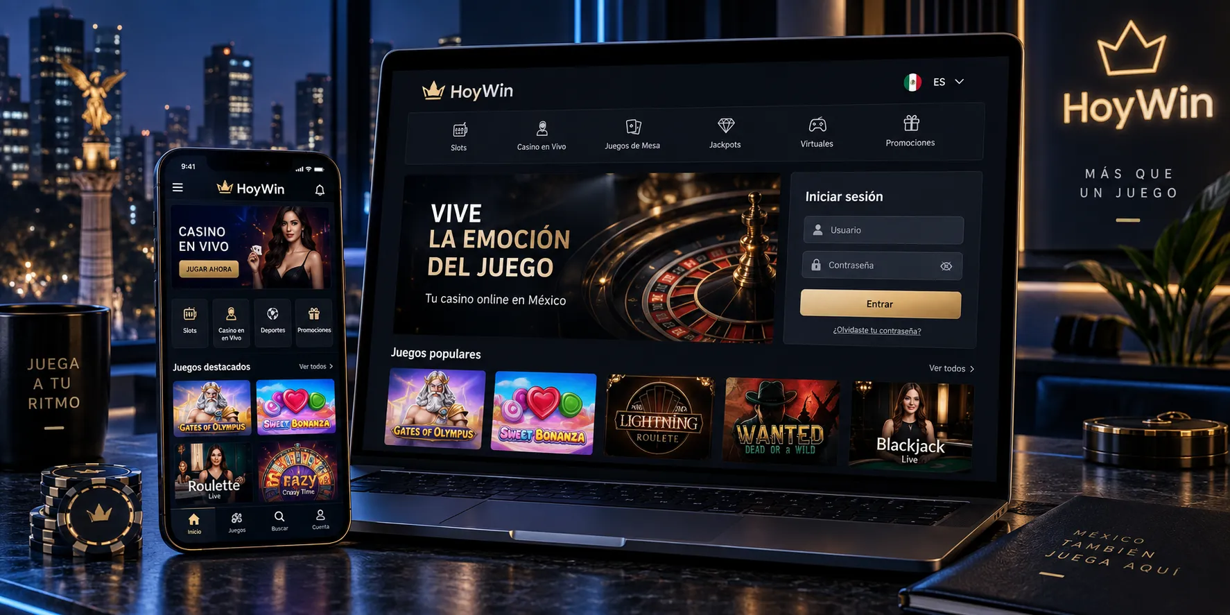 Acceso móvil y de escritorio a hoywin casino