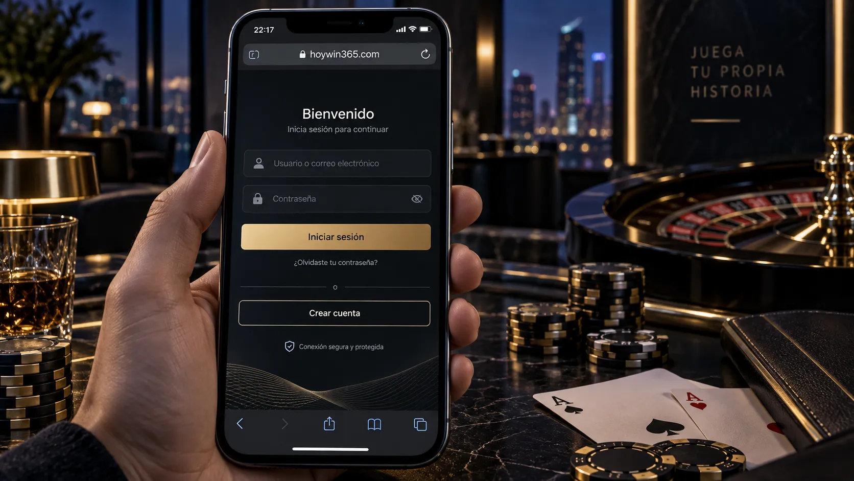 Acceso móvil a Hoywin 3 desde hoywin365.com