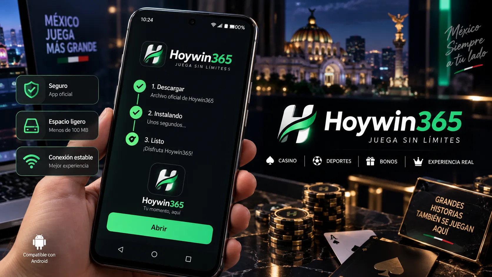 Proceso de descarga e instalación de Hoywin365 en Android