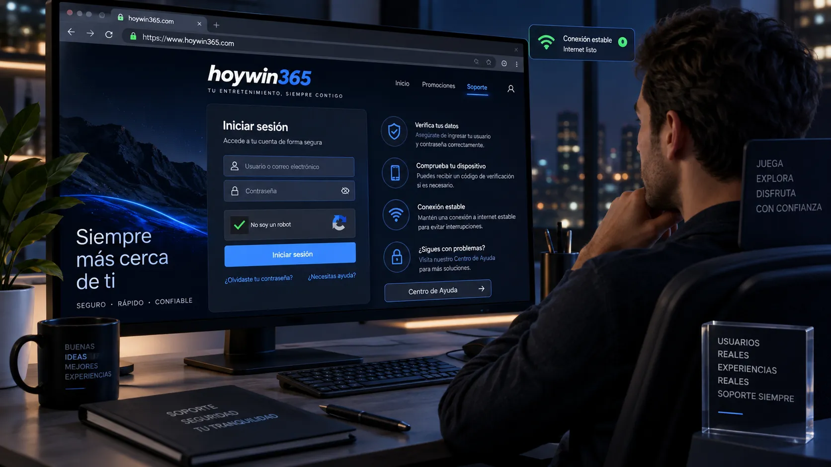 Revisión de errores al iniciar sesión en hoywin365.com