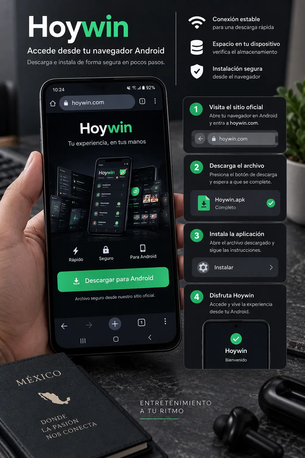 Proceso de descarga de Hoywin en Android