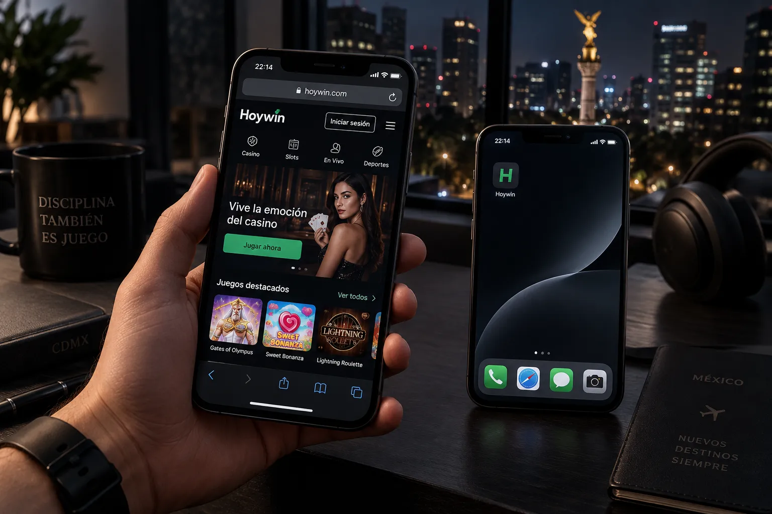 Acceso de Hoywin desde iPhone mediante el navegador